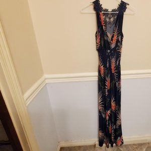 Nali Collection women's colorful black maxi dress nwt